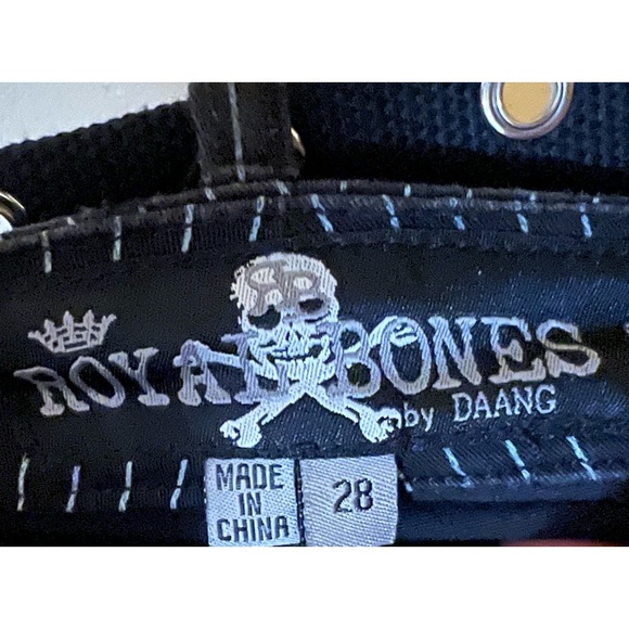 Classic Royal Bones black and white unisex pinstripe pants with zippers - Picture 9 of 9